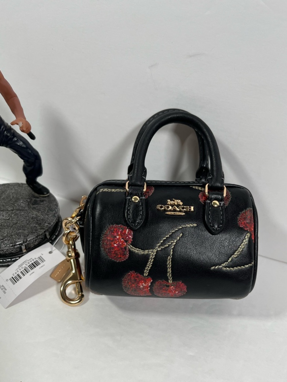 Sold ❌Coach Mini Rowan Bag Charm with Cherry Print NWT